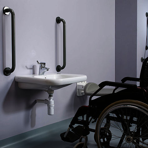 Armitage Shanks wheelchair accessible washbasin.